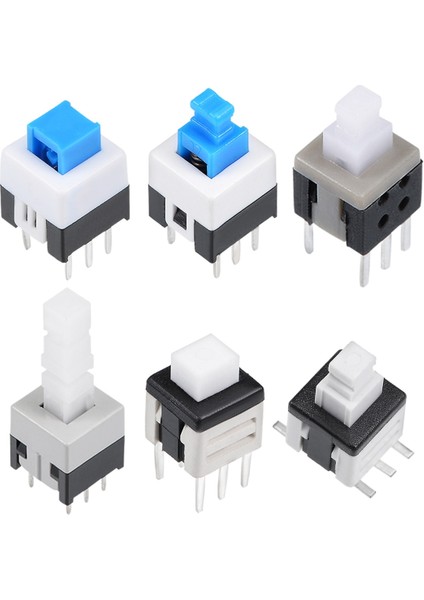 Uxcell 5/6/10/20 Adet Hafif Dokunmatik Mandallama Basmalı Düğme Anahtarı 6 Pin Inceliğini Dokunsal Dikey Kurulum Kendinden Kilitleme (Yurt Dışından)