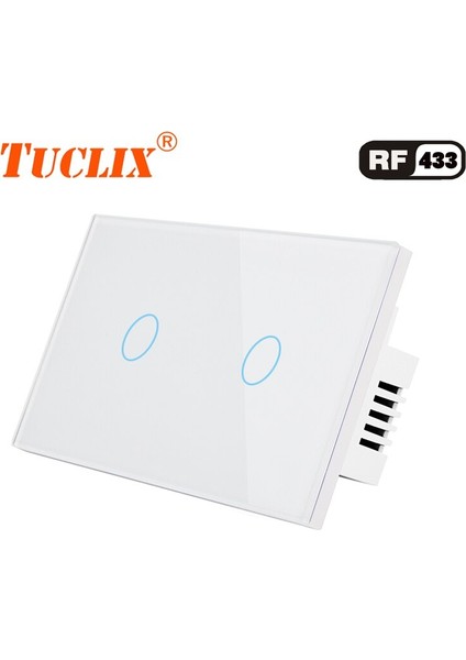 Tuclıx Standart Uzaktan Kumanda Anahtarı 2 Gang 1 Yollu, RF433 Akıllı Duvar Anahtarı, Kablosuz Uzaktan Kumanda Dokunmatik Işık Anahtarı (Yurt Dışından) fiyatları
