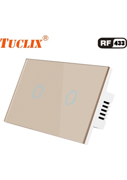 Tuclıx Standart Uzaktan Kumanda Anahtarı 2 Gang 1 Yollu, RF433 Akıllı Duvar Anahtarı, Kablosuz Uzaktan Kumanda Dokunmatik Işık Anahtarı (Yurt Dışından) fırsatları