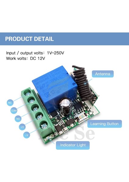 Dc 12V 10A 1ch 433MHZ Uzaktan Kumanda Anahtarı Işık ve Lamba Için Rf Röle Alıcısı Kablosuz Anahtar Açık Veya Kapalı (Yurt Dışından)