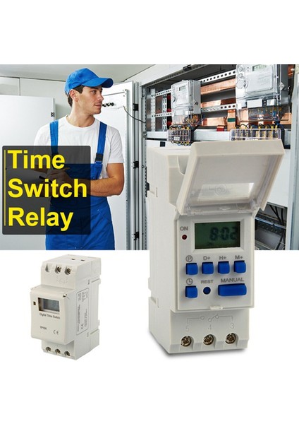 Danıu THC15A 220-240V 16A Dın Raylı Dijital Programlanabilir Zamanlayıcı Anahtarı (Yurt Dışından)
