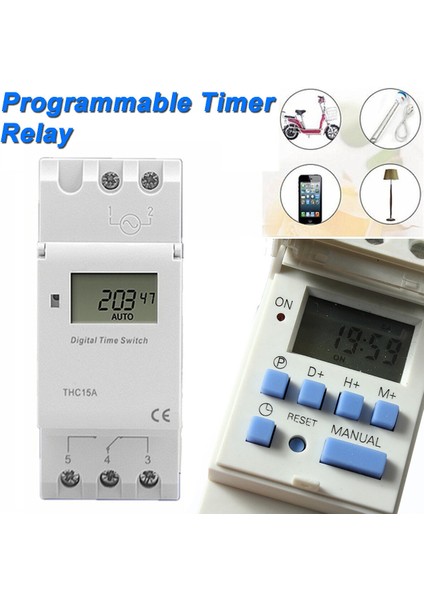 Danıu THC15A 220-240V 16A Dın Raylı Dijital Programlanabilir Zamanlayıcı Anahtarı (Yurt Dışından) fiyatları