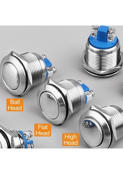 Lanboo 1no Anlık Anahtar 19MM Basma Düğmesi, Düz/yüksek/top Şeklinde, Lambasız (Yurt Dışından) fırsatları