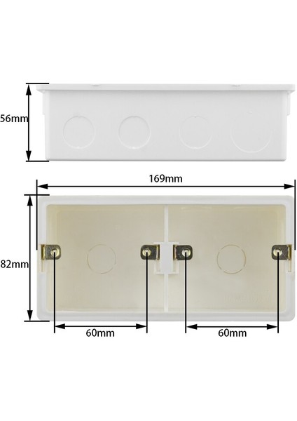 Dahili Kurulum Kutusu Bağlantı Kutusu Içi Bağlantı Kutusu Kaset Karanlık Kutu Çift Soket ve Anahtar Için 172MM*86MM (Yurt Dışından) modelleri