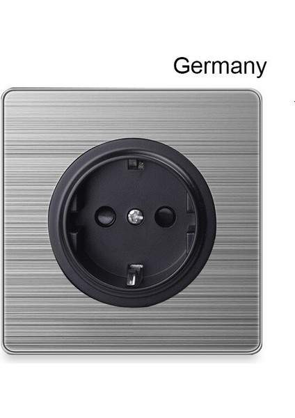 86 Tip 1 2 3 Gang 1 2 Yollu Parlak Anahtar Duvar Soketi LED Fırçalanmış Paslanmaz Çelik Anahtar Fransız Alman Ingiltere Elektrik Prizi (Yurt Dışından)