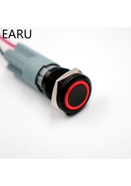 5V 12V 24V 110V 220V LED Kilitleme Mandallama Siyah 16MM Su Geçirmez Araba Güç Dash Metal Basmalı Düğme Anahtarı 1no 1nc Paslanmaz Çelik (Yurt Dışından) fırsatları