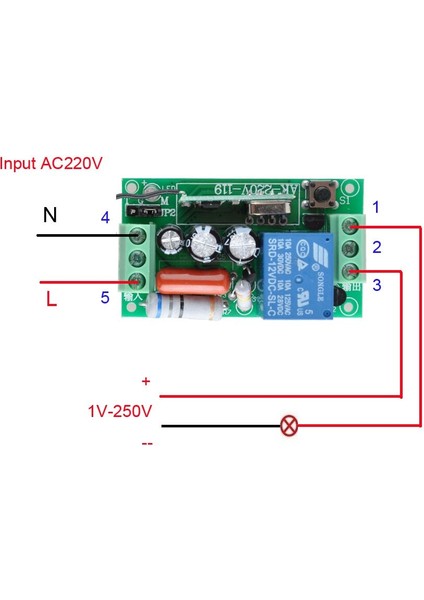 Alıcı ve 2 Verici 220 V 1ch Rf Kablosuz Uzaktan Kumandalı Anahtar Işık Lambası LED Smd Açık Kapalı Anahtarı Kablosuz 10A Anlık Geçiş Mandallı (Yurt Dışından) fırsatları