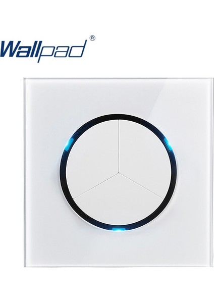 Wallpad 2019 Yeni Varış Kristal Cam Panel 3 Gang 2 Yollu Rastgele Tıklama Düğmesi Duvar Işık Anahtarı LED Göstergesi ile (Yurt Dışından)