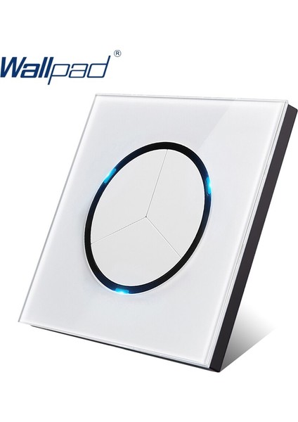 Wallpad 2019 Yeni Varış Kristal Cam Panel 3 Gang 2 Yollu Rastgele Tıklama Düğmesi Duvar Işık Anahtarı LED Göstergesi ile (Yurt Dışından) indirimleri