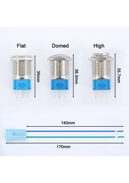 Gümüş Pirinç Nikel Kaplama 16MM Metal Basmalı Düğme Anahtarı Yeni Tip Anlık No Nc 3 Pinli Basın Anahtarı Araba Anahtarları (Yurt Dışından) modelleri