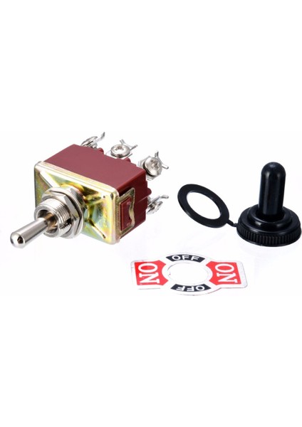 Siyah Su Geçirmez Kapaklı Geçiş Anahtarı 6 Pin 3 Pozisyon Anlık (Açık)-Kapalı-(Açık) Ac 250V 15A Elektrik Dpdt Anahtarları (Yurt Dışından) modelleri