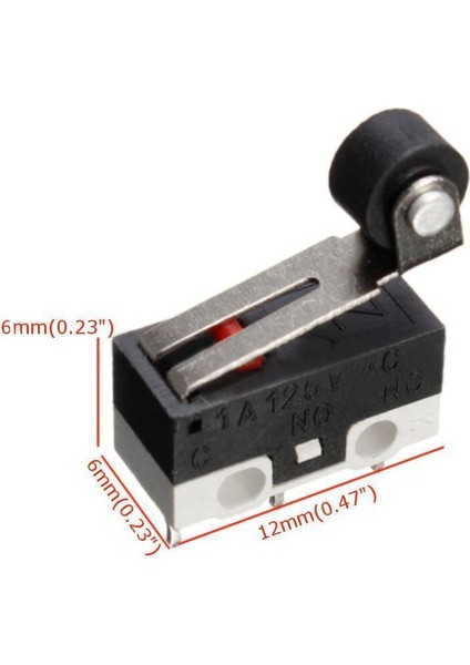 Adet 6.5mm Pitch Limit Anahtarı Minyatür Makaralı Kol Kolu Spdt Alt Mikro Anahtar 12X6X6MM (Yurt Dışından) indirimleri