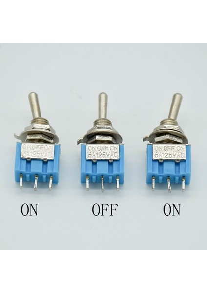Adet On-Off-On 3 Pin 3 Pozisyon Mini Mandallama Geçiş Anahtarı Spdt Ac 125 V/6A 250 V/3A (Yurt Dışından)