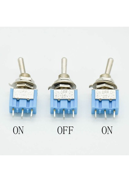 Adet On-Off-On 3 Pin 3 Pozisyon Mini Mandallama Geçiş Anahtarı Spdt Ac 125 V/6A 250 V/3A (Yurt Dışından)