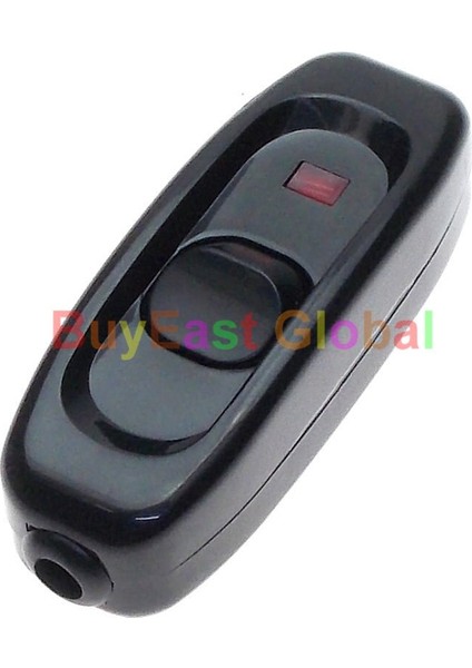 Inline Açma/kapama Anahtarı Zemin Işık Yatak Masa Lambası Basmalı Düğme Anahtarı LED Göstergesi AC110 ~ 250V 10A Siyah Renk (Yurt Dışından)