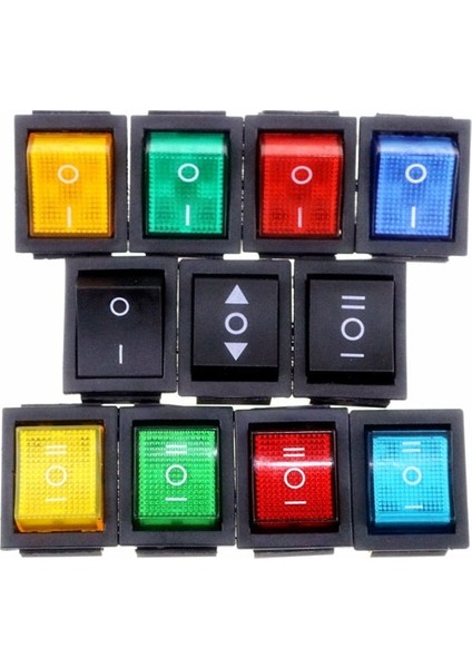 Kcd4 Açma-Kapama-Açık 6p / Açma-Kapama 4p Mandallama Basmalı Anahtar 16A 250VAC Renkli Işık (Yurt Dışından) fiyatları