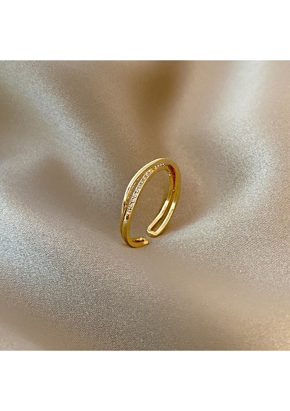 Kadın Moda Yüzük Çapraz YÜZÜK-J476 Altın (Yurt Dışından)