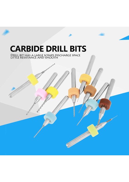 Mikro Matkap Uçları Devre Kartı Ev Için Kararlı 10 Adet 0.1-1.0mm (Yurt Dışından)