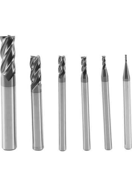 Karbür Freze Için 6 Adet 4 Flüt Uçlu Freze Seti (1 2 3 4 6 8mm) (Yurt Dışından)