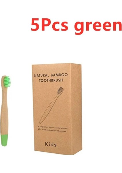 5/10 Adet Organik Çocuk Bambu Diş Fırçası On Renk Yumuşak Fiber Kıllar Biyobozunur Saplı Çevre Dostu Çocuk Diş Fırçaları (Yurt Dışından)