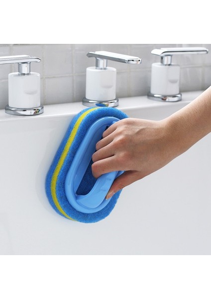 [eğlenceli Canlı] Mutfak Temizliği Banyo Tuvalet Mutfak Cam Duvar Temizleme Banyo Fırçası Sapı Sünger Banyo Alt Küvet Seramik Temizleme Araçları (Yurt Dışından)