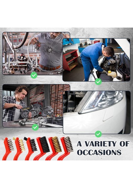 Adet Tel Fırça Yeni Kırmızı Metal Temizleme Seti, Temizlemek Için Kavisli Saplı Pas, Boya, Ağır ve Hafif Ev Temizliği (Yurt Dışından) fiyatları