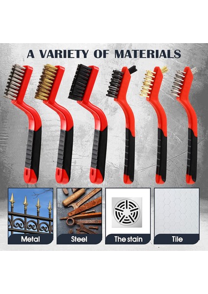 Adet Tel Fırça Yeni Kırmızı Metal Temizleme Seti, Temizlemek Için Kavisli Saplı Pas, Boya, Ağır ve Hafif Ev Temizliği (Yurt Dışından) indirimleri