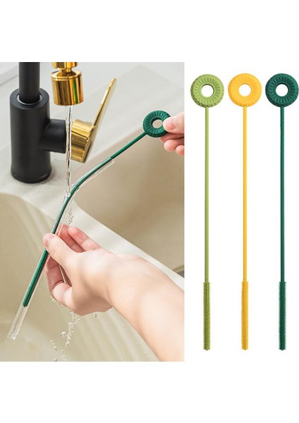 [sıcak] Yeniden Kullanılabilir Yuvarlak Silikon Hasır Fırça Bebek Fincan Şişe Fırçası Bükülebilir Emzik Ince Temiz Fırça Ev Temizlik Aracı (Yurt Dışından)