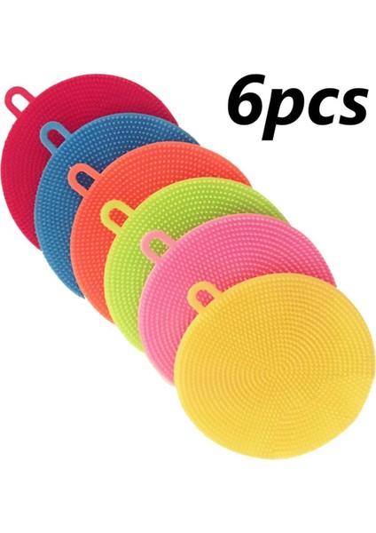 [sıcak] 6 Adet Silikon Temizleme Fırçaları Yumuşak Silikon Ovma Pedi Yıkama Süngeri Bulaşık Kase Pot Temizleyici Yıkama Aracı Mutfak Aksesuarları (Yurt Dışından) fiyatları