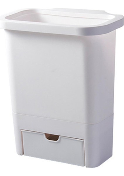12L Mutfak Çöp Kutusu Dolap Kapı Çöp Kutusu Plastik Çöp Kutusu ile Çöp Torbası Saklama Kutusu Mutfak Kompost Caddy-Beyaz-A (Yurt Dışından)