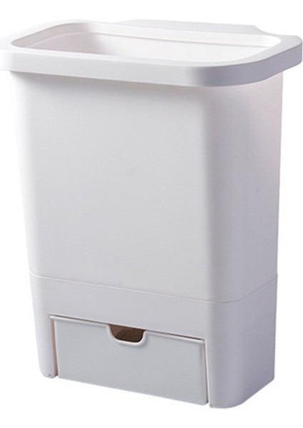 12L Mutfak Çöp Kutusu Dolap Kapı Çöp Kutusu Plastik Çöp Kutusu ile Çöp Torbası Saklama Kutusu Mutfak Kompost Caddy-Beyaz-A (Yurt Dışından)