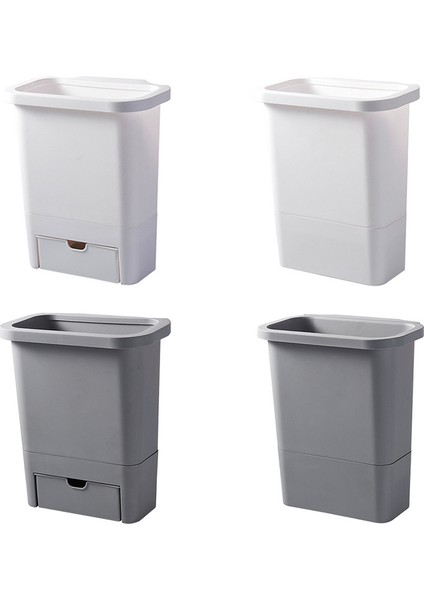12L Mutfak Çöp Kutusu Dolap Kapı Çöp Kutusu Plastik Çöp Kutusu ile Çöp Torbası Saklama Kutusu Mutfak Kompost Caddy-Beyaz-A (Yurt Dışından)