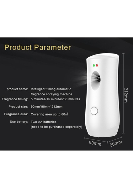 Otomatik Koku Püskürtme Makinesi Banyo Zamanlı Koku Temizleme, Siyah (Yurt Dışından)