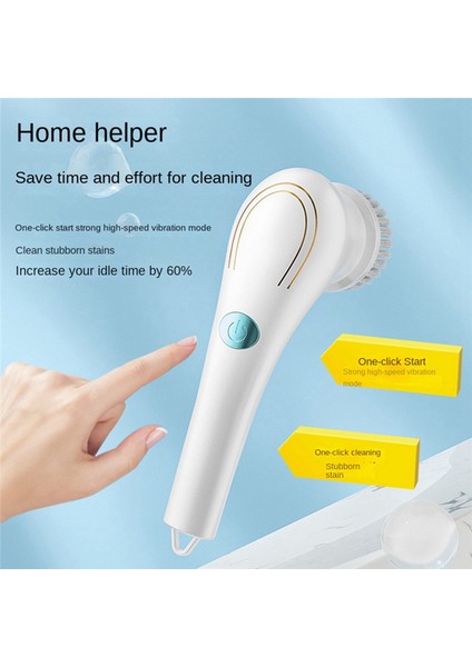 USB Şarj Elektrikli Temizleme Fırçası 5 In 1 El Kablosuz Ev Işi Mutfak Bulaşık Yıkama Fırçası Küvet Temizleme Fırçası (Yurt Dışından) modelleri