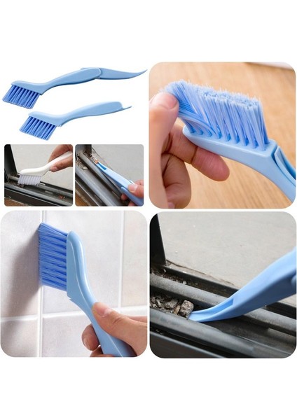 Adet Çok Fonksiyonlu Oluk Temizleme Fırçası Pencere Yarık Araçları Mutfak Banyo Temizlik Malzemeleri 6Z-BB051-BLUE (Yurt Dışından)