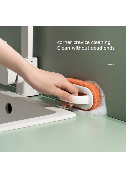 【eğlenceli Canlı】 Çok Fonksiyonlu Saplı Sünger Fırça Mutfak Banyo Temizleme Sünger Fırçası Plastik Saplı Sünger Banyo Alt Ev Mutfak Gadget (Yurt Dışından) modelleri