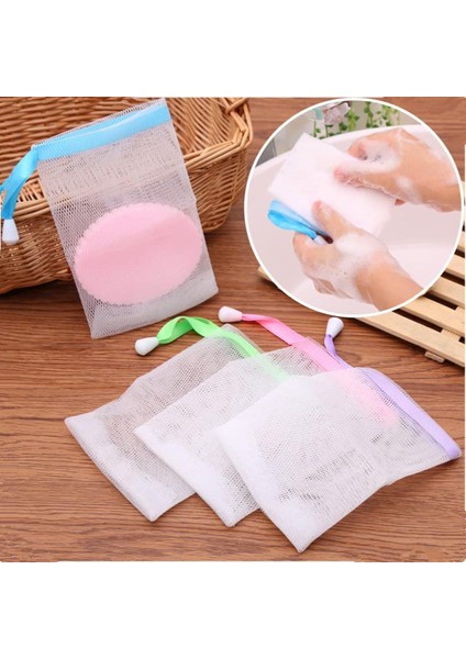10 Adet El Yapımı Sabun Köpüğü Örgü Çanta Çift Köpük Net Peeling Örgü Sabun Çanta Sabun Tasarrufu Çanta (Yurt Dışından)