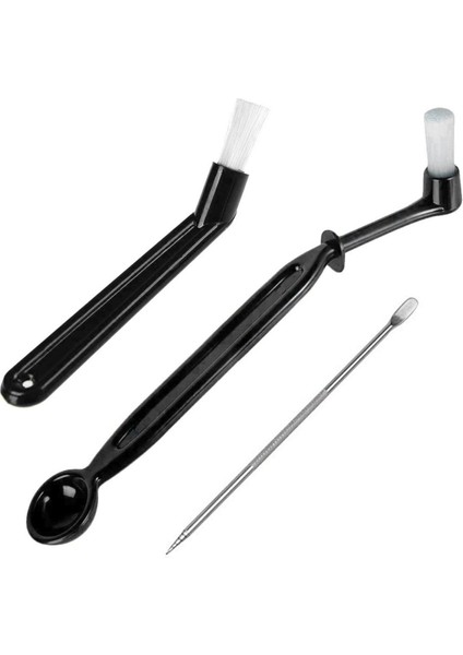 Kahve Makinesi Temizleme Fırçası, Espresso Makinesi Grup Başlığı Için Kaşık Alet Seti, 3'lü Paket, Siyah (Yurt Dışından)
