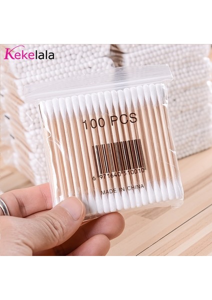 [sıcak] Kekelala 500/300/100 Adet Tek Kullanımlık Pamuklu Çubukla Ahşap Sopa Burun Kulak Temizleme Sağlık Temizlik Makyaj Araçları (Yurt Dışından)