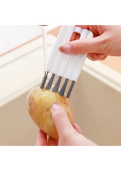 Çok Fonksiyonlu Yaratıcı Fırça Yıkanabilir Oluk Boşluğu Temizleme Fırçası Fincan Meyve ve Sebze Temizleyici Mutfak Aracı Aksesuarları (Yurt Dışından)