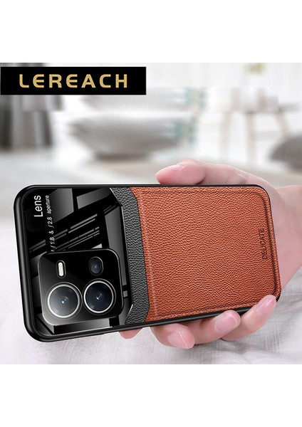 Lereach For Vivo V25 5g / V25E Lens Her Şey Dahil Koruma Yığılmış Yumuşak Tpu Deri Kılıf Kapak (Yurt Dışından)