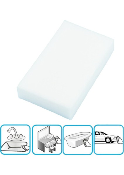Eıtgzwas 20 Adet Sihirli Çok Sünger Temiz Köpük Temizleyici Temizleme Silgi Araba Yıkama Mutfak 10 cm × 6 cm × 2 cm (Beyaz) (Yurt Dışından)