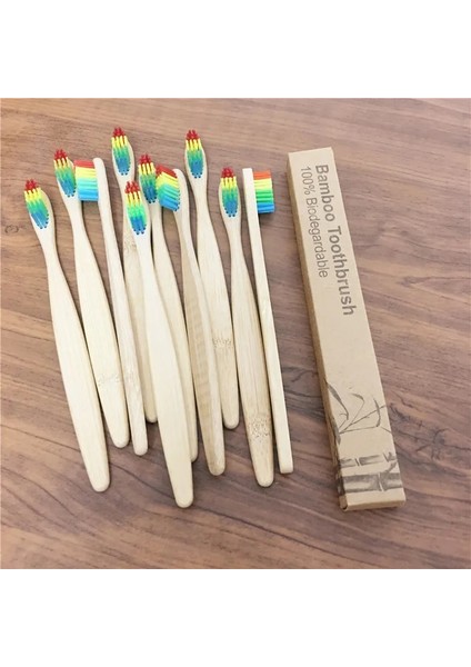 10 Paket Çocuklar Doğal Bambu Diş Fırçası Çevre Dostu Ahşap Diş Fırçaları Yumuşak Kıllar Çocuk Diş Fırçası Kutusu Ağız Bakımı (Yurt Dışından)