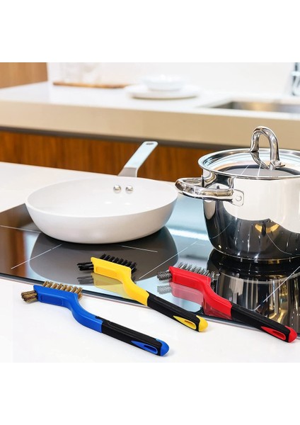 Adet Tel Fırça Seti Tel Temizleme Fırçası Kavisli Saplı Çizik Fırçası, Pas Sökücü Kir Boya Temizleme Için (Yurt Dışından) fırsatları