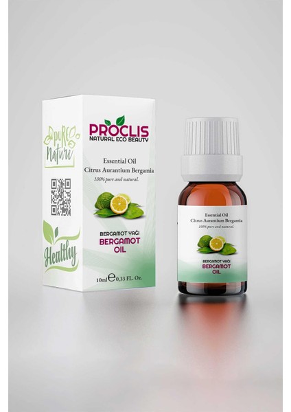 %100 Doğal Bergamot Yağı - Bergamot Oil, Cam Şişe Sprey Başlıklı 10 ml