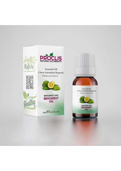 %100 Doğal Bergamot Yağı - Bergamot Oil, Cam Şişe Sprey Başlıklı 10 ml