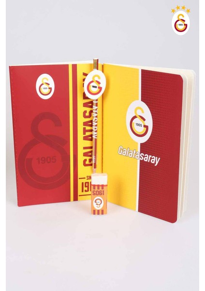 LİSANSLI GALATASARAY NOKTALI DEFTER,KURŞUN KALEM VE SİLGİ SETİ