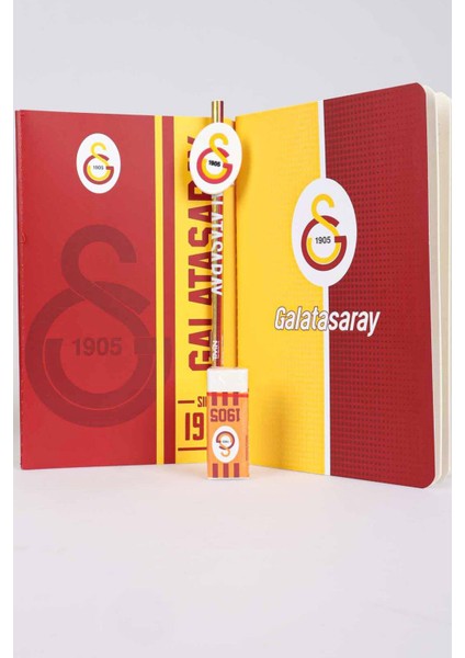 LİSANSLI GALATASARAY NOKTALI DEFTER,KURŞUN KALEM VE SİLGİ SETİ