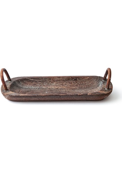 Bavola Kulplu Oval Tepsi - Büyük