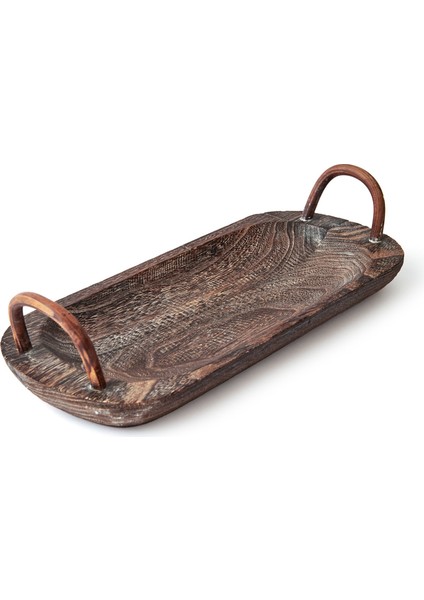 Bavola Kulplu Oval Tepsi - Büyük